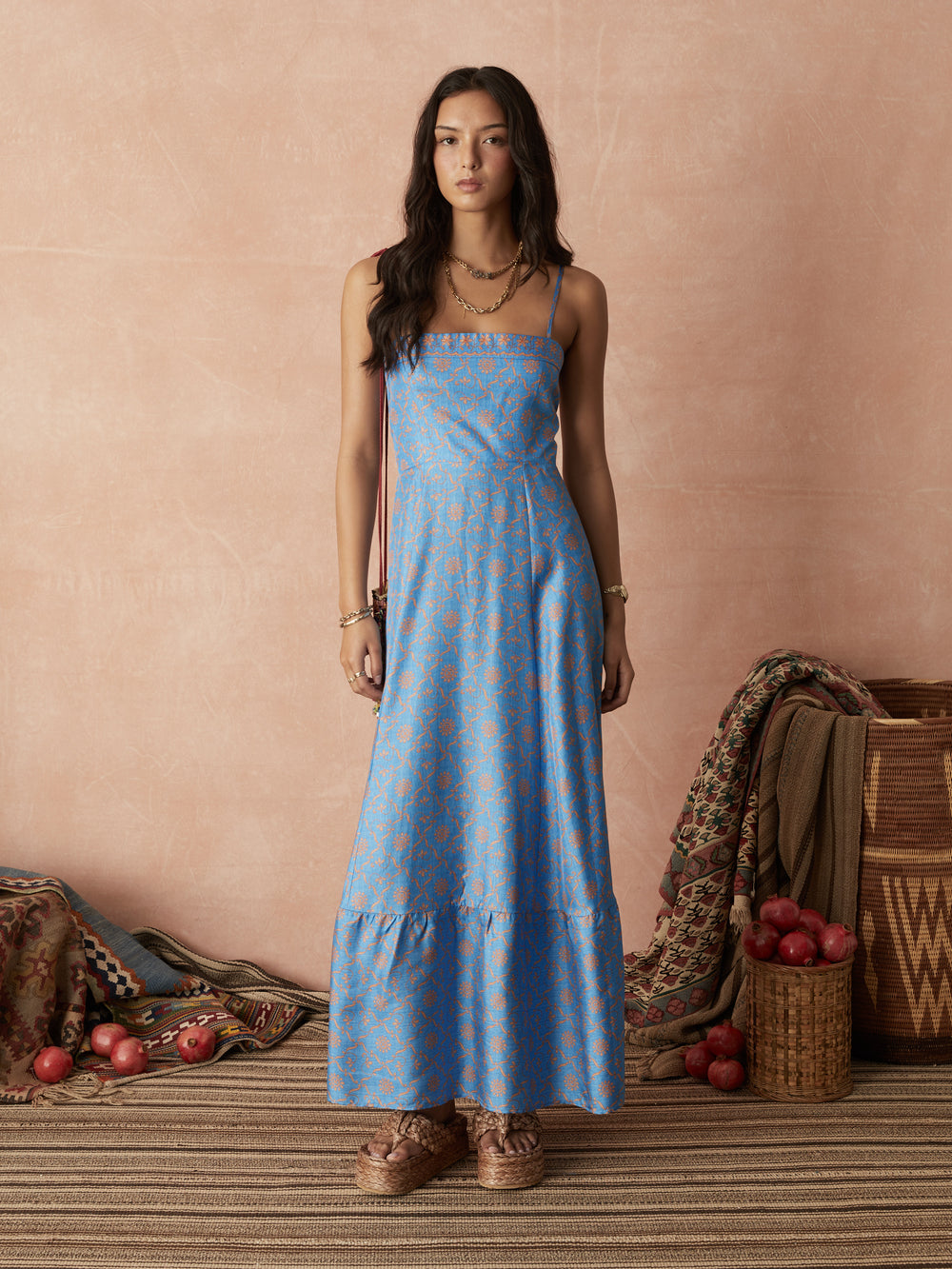 serin silk bodice maxi dress | Boteh