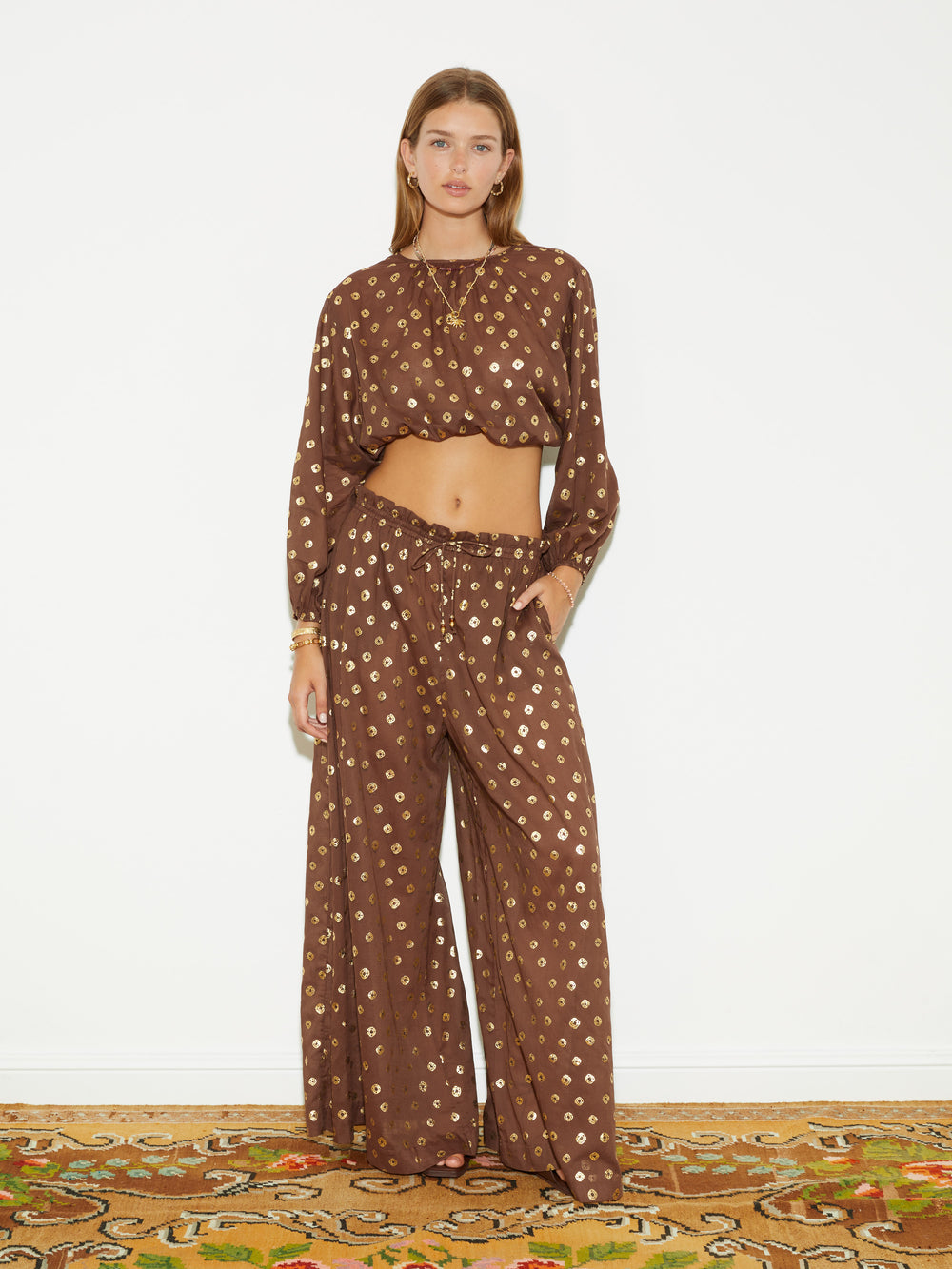 Bronzee Full Sleeve Crop | Boteh