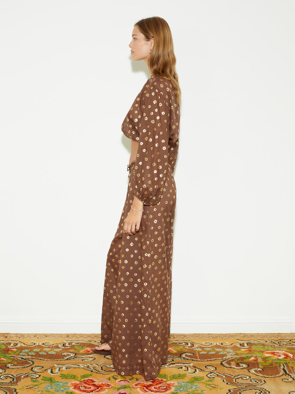 Bronzee Paperbag Wide Leg Pant | Boteh