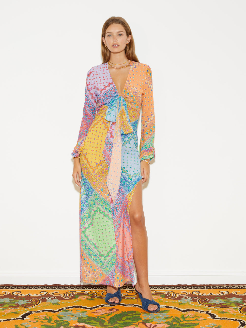 Bon Bon Sheer Tie Front Bias Dress | Boteh