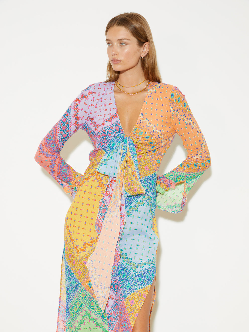 Bon Bon Sheer Tie Front Bias Dress | Boteh