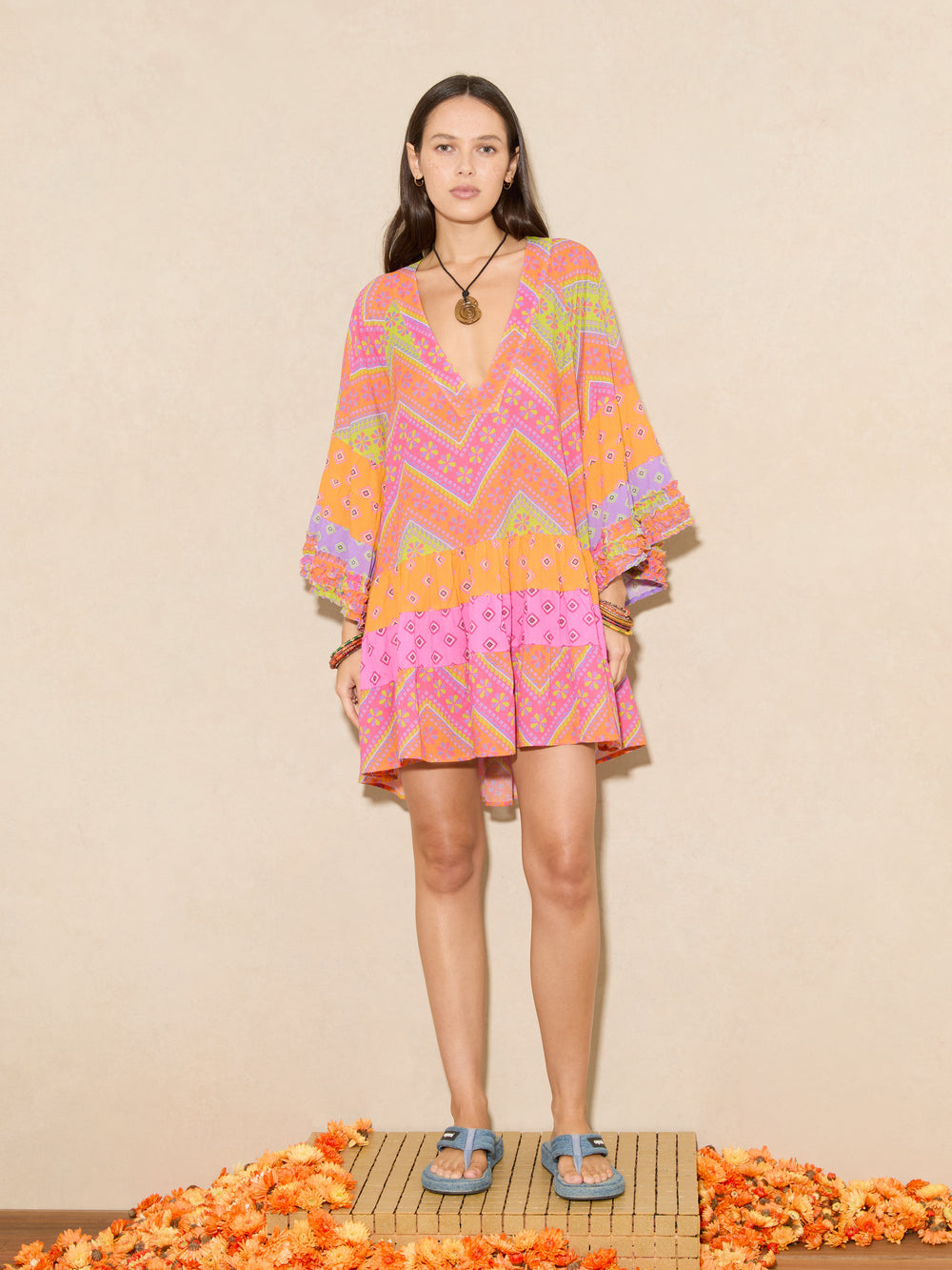 Orsay Tiered Smock Mini Dress