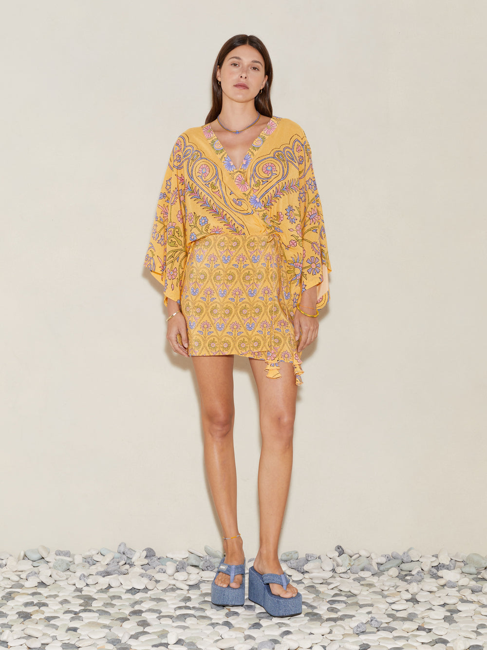 Darjeeling Silk Mini Robe Dress | Boteh