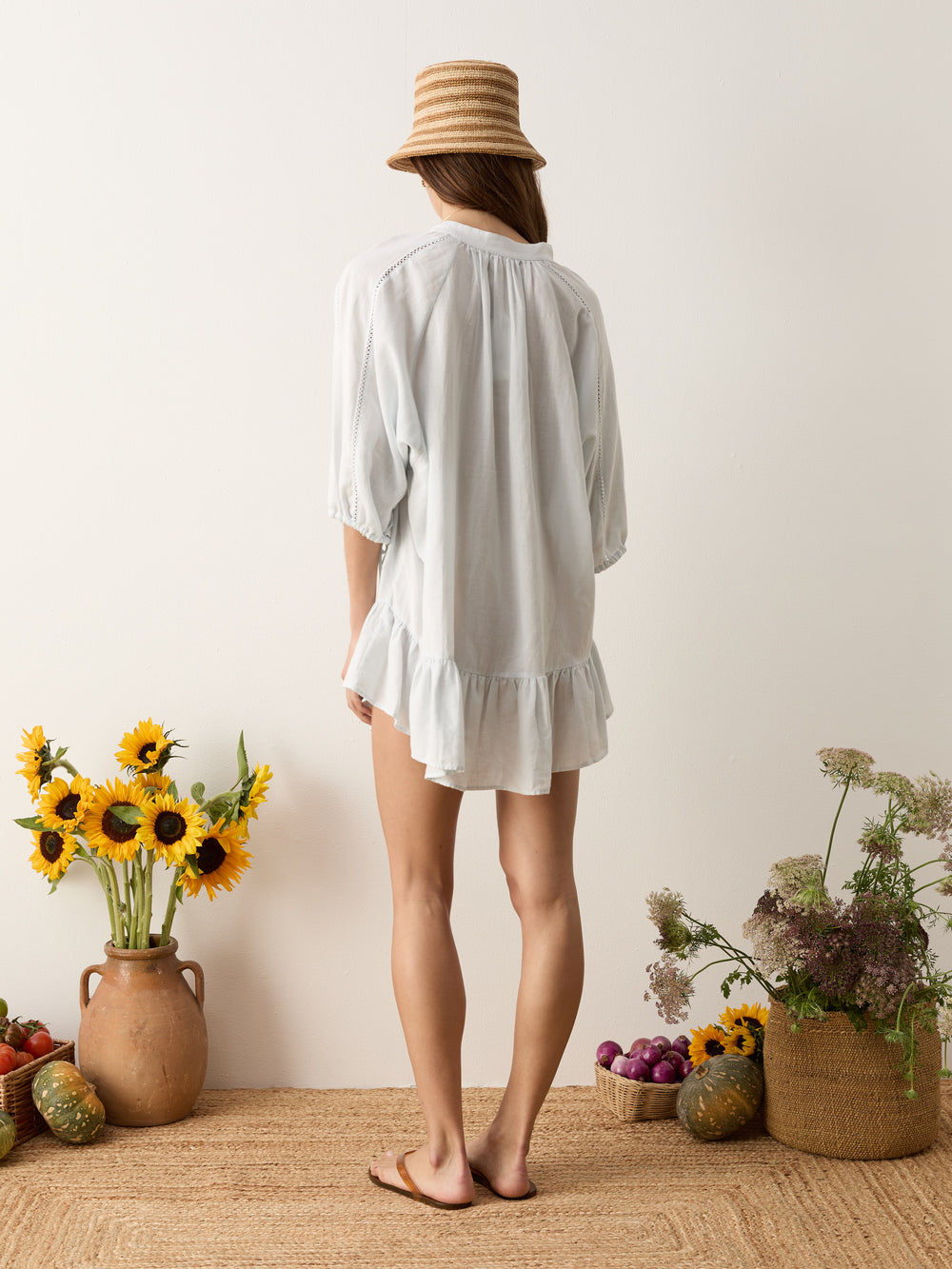 La Ponche Frill Dress Sky | Boteh