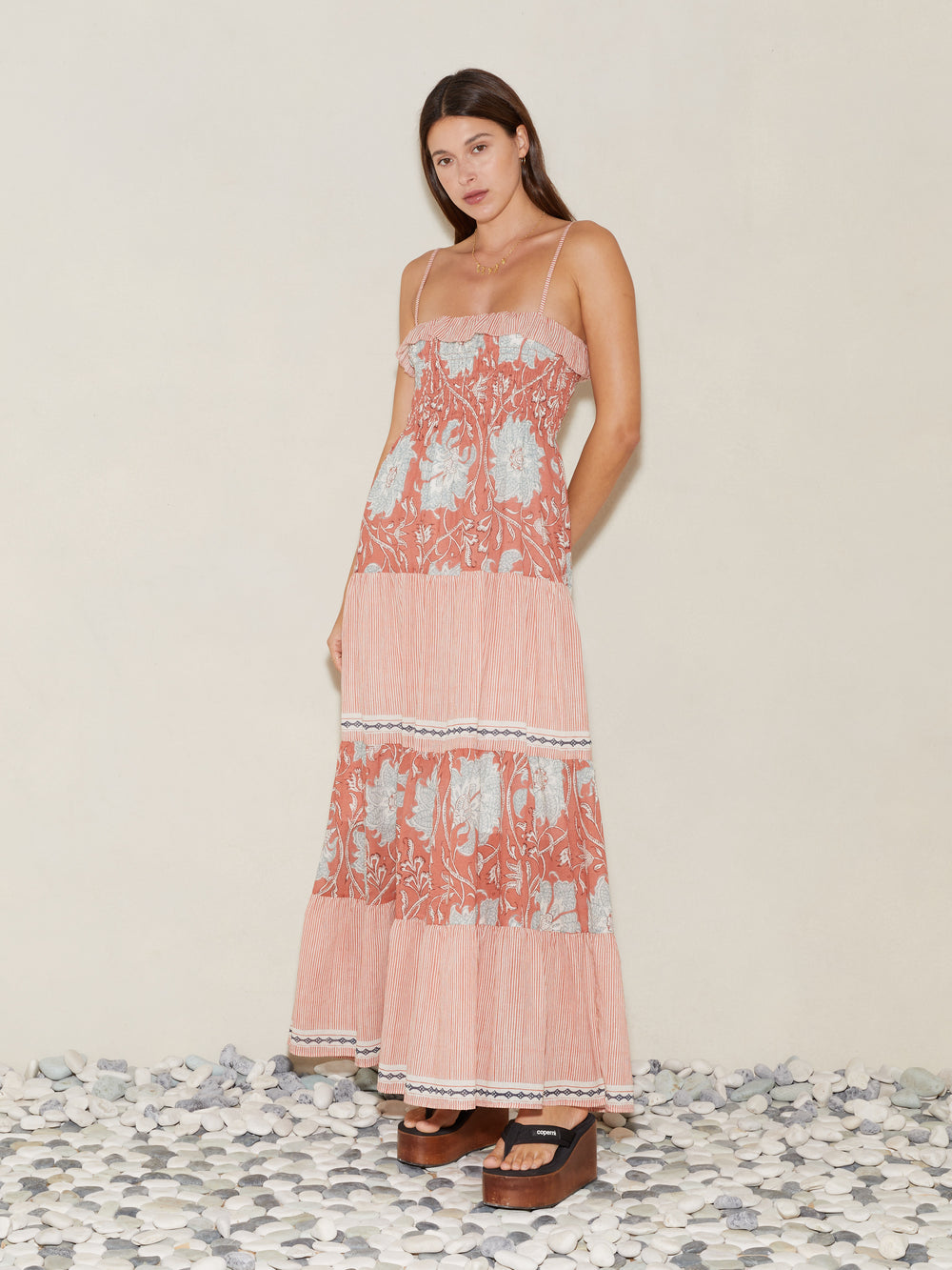 De Flore Shirred Maxi Dress | Boteh