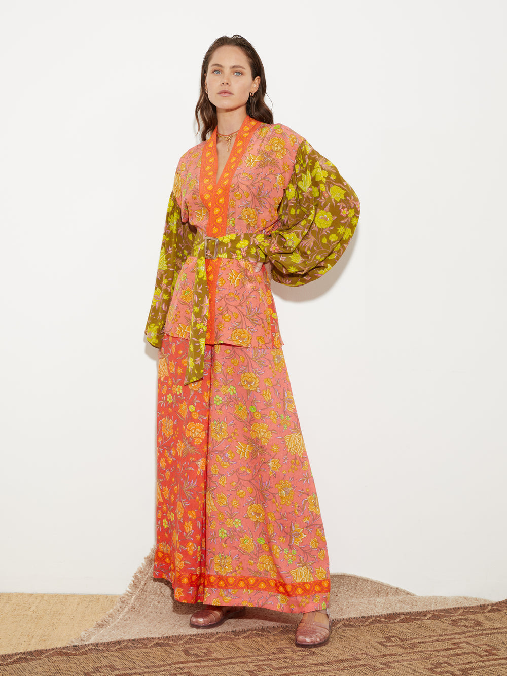 Alvita Silk Robe w Belt | Boteh