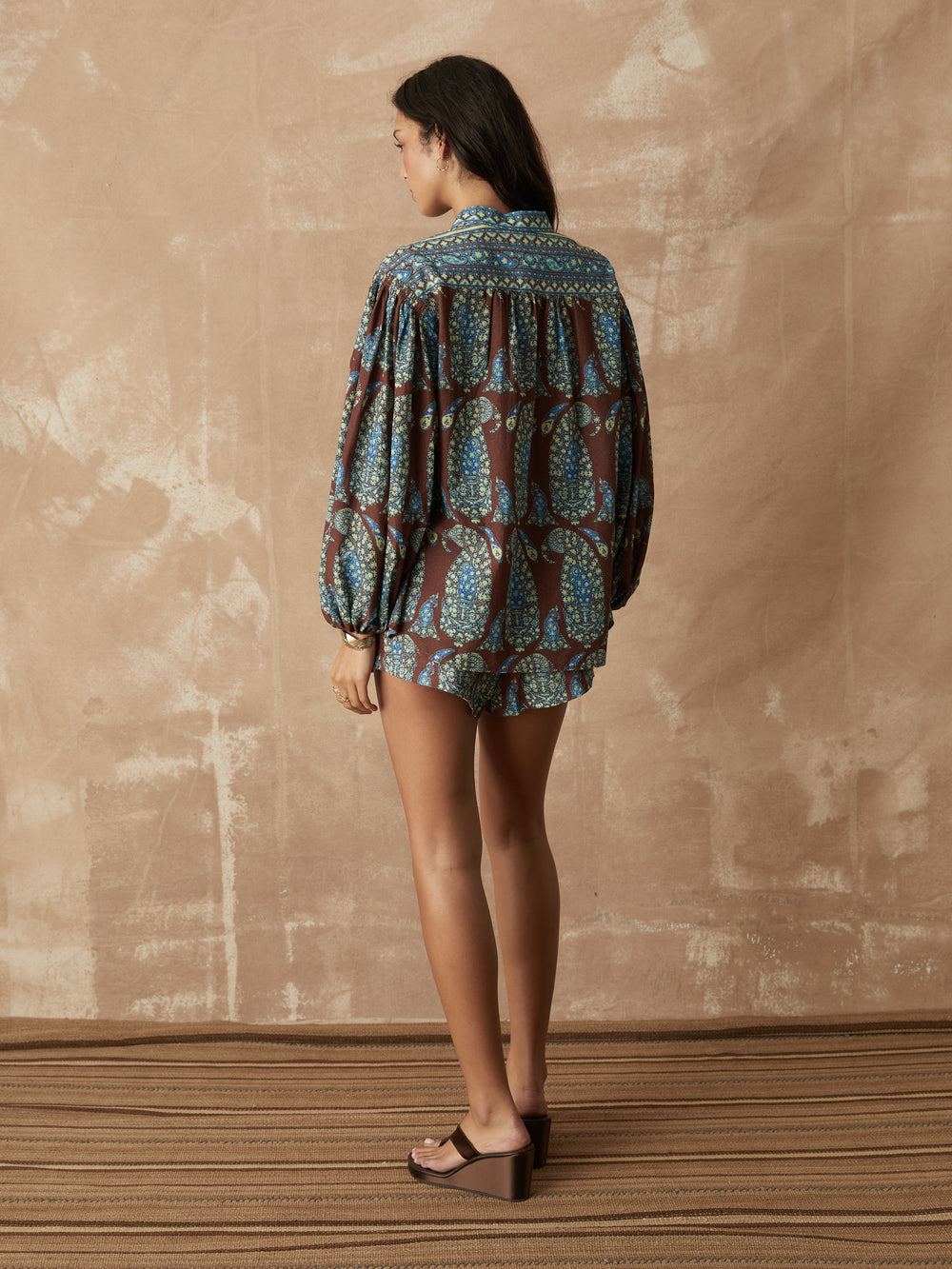 calico yoke smock blouse | Boteh