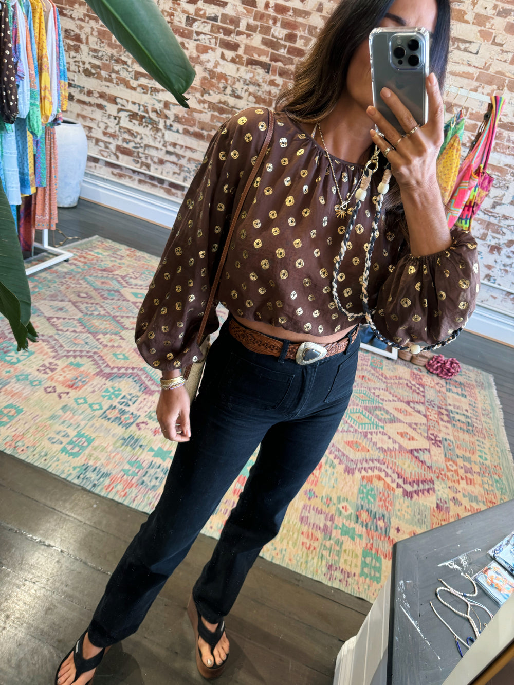 Bronzee Full Sleeve Crop | Boteh