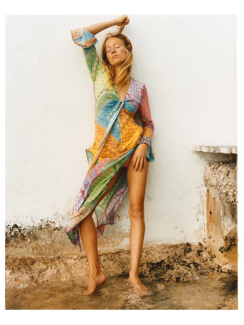 Bon Bon Sheer Tie Front Bias Dress | Boteh