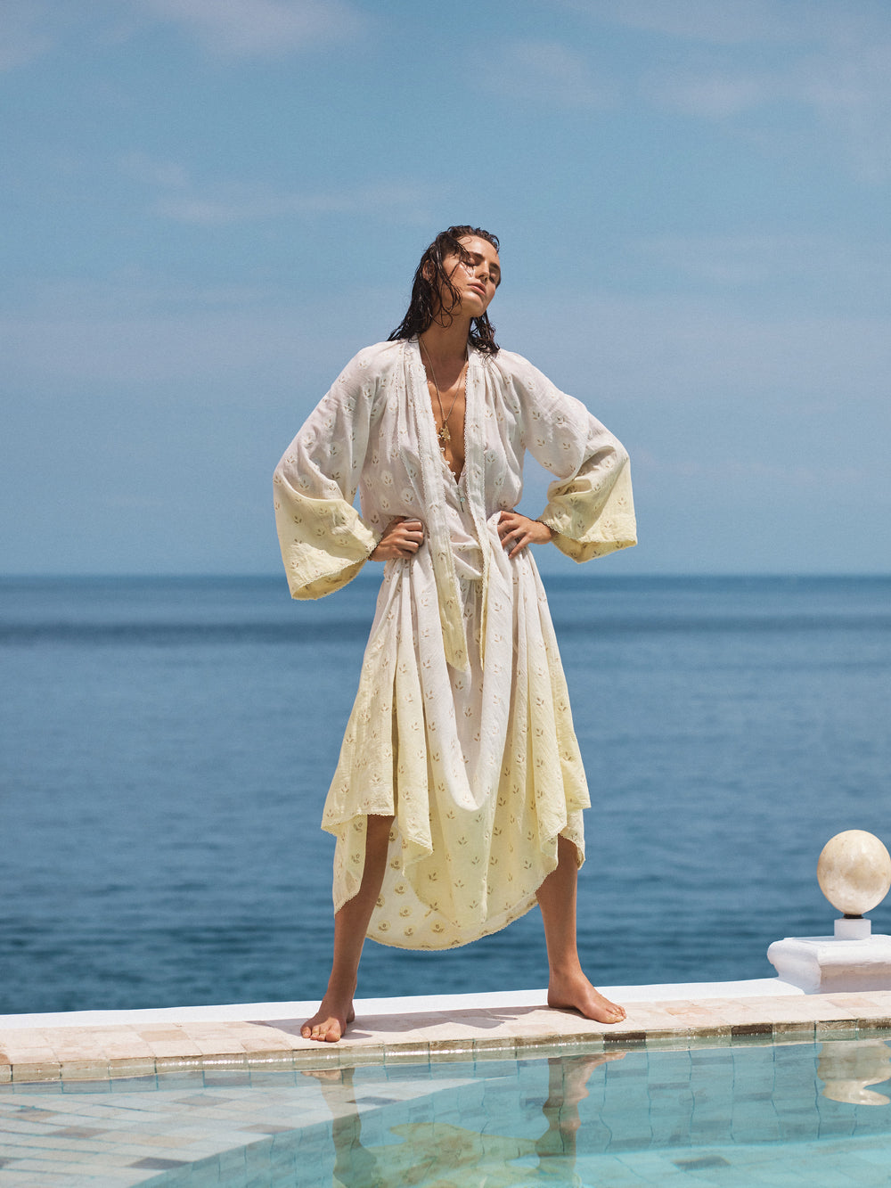 Vespara Wide Sleeve Maxi Smock Dress | Boteh