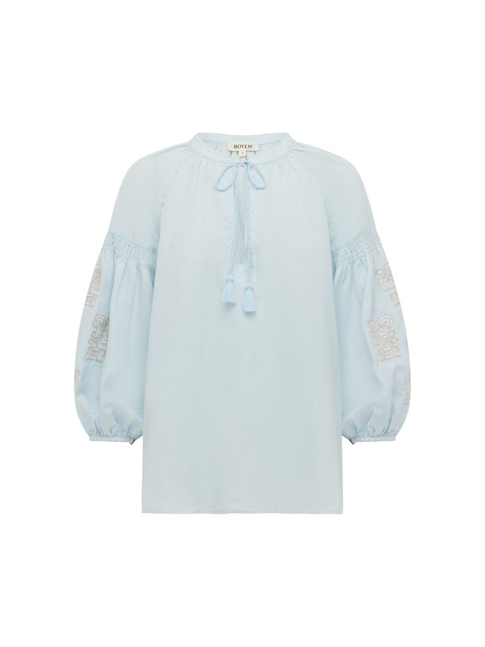 malissa embroidered blouse sky | Boteh