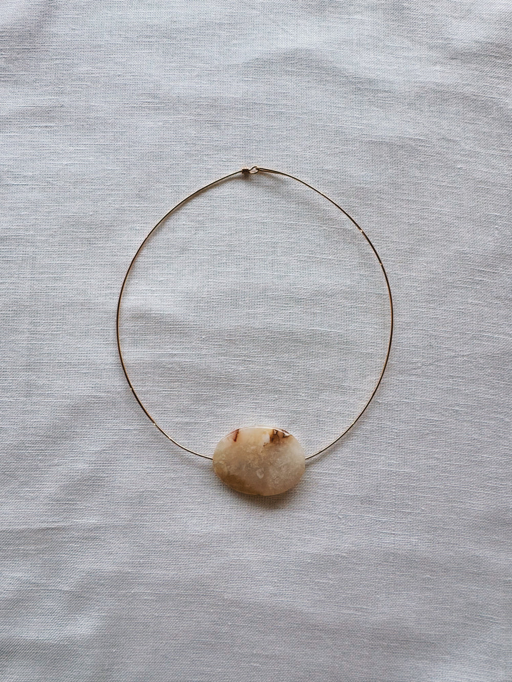 athena & co gem collar necklace gold creme | Boteh